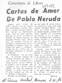 Cartas de amor de Pablo Neruda