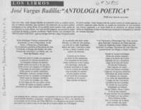 José Vargas Badilla, "Antología poética"
