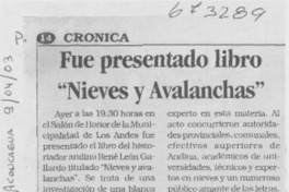 Fue presentado libro "Nieves y avalanchas".