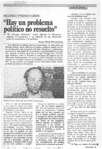"Hay un problema político no resuelto" :_ [entrevista]
