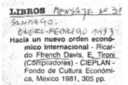 Hacia un nuevo orden económico internacional