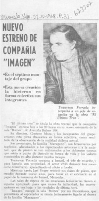 Nuevo estreno de Compañía "Imagen".