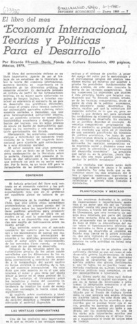 Economía internacional, teorías y políticas para el desarrollo