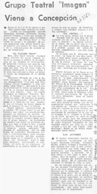 Grupo Teatral "Imagen" viene a Concepción.