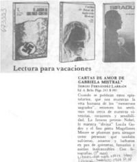 Cartas de amor de Gabriela Mistral.