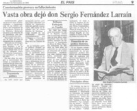 Vasta obra dejó don Sergio Fernández Larraín.
