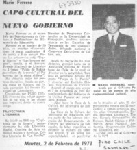 Capo cultural del nuevo gobierno.