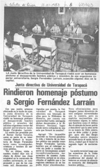 Rindieron homenaje póstumo a Sergio Fernández Larraín.