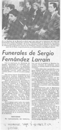 Funerales de Sergio Fernández Larraín.