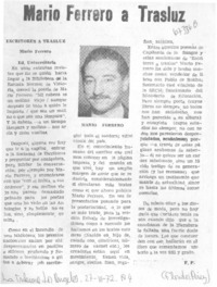 Mario Ferrero a trasluz