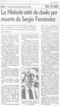 La Historia está de duelo por muerte de Sergio Fernández.