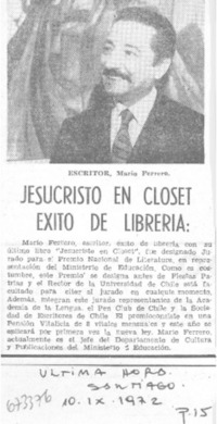 Jecuscrito en closet éxito de librería.