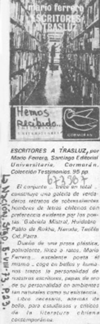 Escritores a trasluz