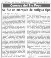 Se fue un marquéz de antiguo tipo
