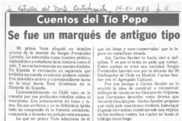 Se fue un marquéz de antiguo tipo