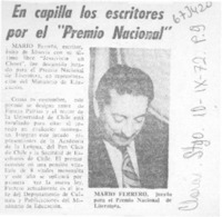 En capilla los escritores por el "Premio Nacional".