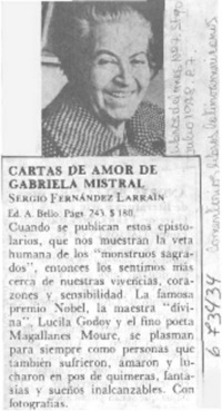 Cartas de amor Gabriela Mistral.