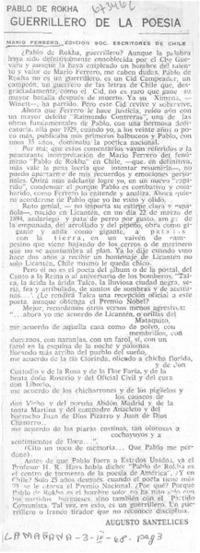 Pablo de Rokha, guerrillero de la poesía