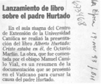 Lanzamiento de libro sobre el padre Hurtado.