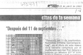 "Después del 11 de septiembre...".