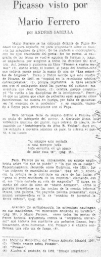 Picasso visto por Mario Ferrero