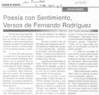 Poesía con sentimiento, versos de Fernando Rodríguez.