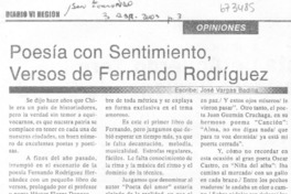 Poesía con sentimiento, versos de Fernando Rodríguez.