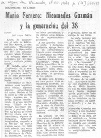 Mario Ferrero, Nicomedes Guzmán y la generación del 38