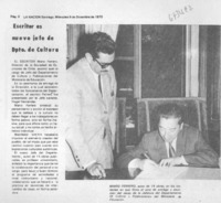 Escritor es nuevo jefe de Dpto. de Cultura.