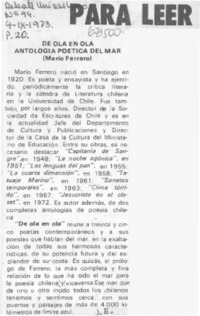 De ola en ola, antología poética del mar