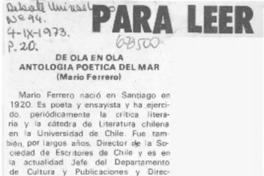 De ola en ola, antología poética del mar