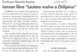 Lanzan libro "Lautaro vuelve a Chilipirco".