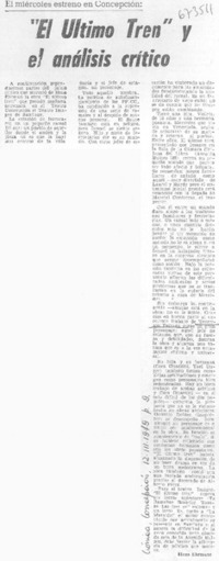 El último tren" y el análisis crítico