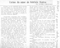 Cartas de amor de Gabriela Mistral