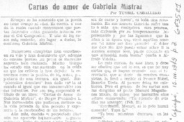 Cartas de amor de Gabriela Mistral