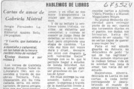Cartas de amor de Gabriela Mistral