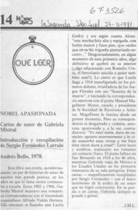 Cartas de amor de Gabriela Mistral