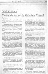 Cartas de amor de Gabriela Mistral