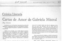 Cartas de amor de Gabriela Mistral
