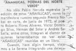 Añañucas, poemas del norte verde"