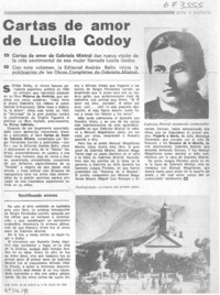 Cartas de amor de Lucila Godoy.