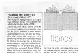 Cartas de amor de Gabriela Mistral"