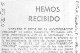 Ideario y ruta de la emancipación chilena".