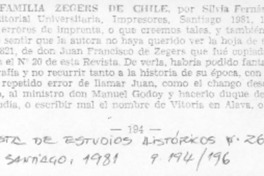 La Familia Zegers de Chile