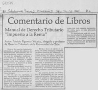 Manual de derecho tributario "Impuesto a la Renta".