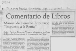 Manual de derecho tributario "Impuesto a la Renta".
