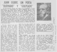 Juan Florit, un poeta "quemado" y "golpeado"