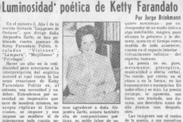 Luminosidad poética de Ketty Farandato