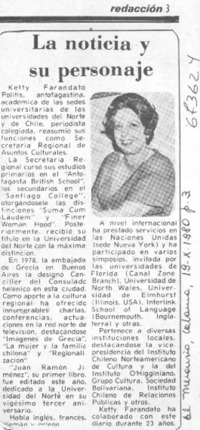 La noticia y su personaje.