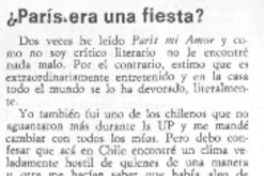París era una fiesta?